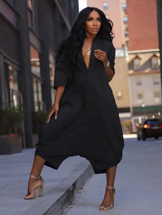 Go To Staple Jumpsuit ▪︎ Black ▪︎ Sz LG - Picture 7 of 14